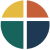 VCC logo, circle divided by cross into yellow red green and blue segments